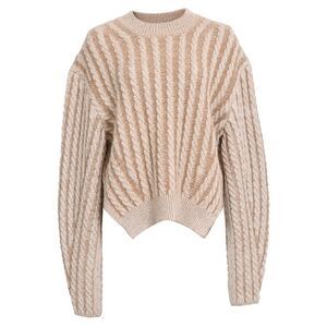 Chloé Cable-Knit Sweater in Beige Wool